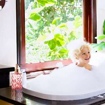 Glass Soap Dispenser,Crystal Refillable Wash Hand Liquid Clear Glass Bottle with Pump for Essential Oils, Lotions, Liquid Soaps,Dish Detergent (12 OZ Pink)