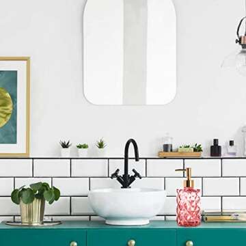 Glass Soap Dispenser,Crystal Refillable Wash Hand Liquid Clear Glass Bottle with Pump for Essential Oils, Lotions, Liquid Soaps,Dish Detergent (12 OZ Pink)