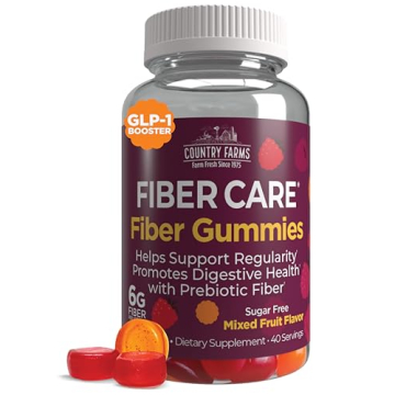 Country Farms Fiber Care Prebiotic Gummies, 6g of Fiber Per Serving, Great Digestive Health Boosting...