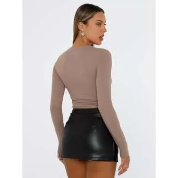Trendy Queen Womens Long Sleeve Crop Tops for Spring 2025