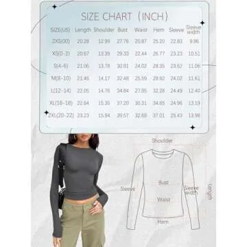 Trendy Queen Womens Long Sleeve Crop Tops for Spring 2025