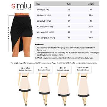 Simlu Womens Drape up Stretchy Asymmetrical High Low Short Mini Bodycon Pencil Skirt Royal Blue XX-Large