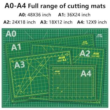 ArtAt Self Healing Cutting Mat: 48″x 36″ Green Double Sided PVC Non-Slip 5 Layers Craft Mat for ...