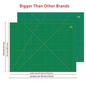 ArtAt Self Healing Cutting Mat: 48″x 36″ Green Double Sided PVC Non-Slip 5 Layers Craft Mat for Maximum Healing - Great for Sewing & Quilting & Scrapbooking and Craft & Art Projects…