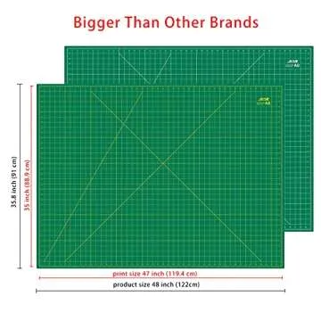 ArtAt Self Healing Cutting Mat: 48″x 36″ Green Double Sided PVC Non-Slip 5 Layers Craft Mat for Maximum Healing - Great for Sewing & Quilting & Scrapbooking and Craft & Art Projects…