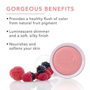100% PURE Powder Blush (Fruit Pigmented), Chiffon, Soft Shimmery Finish, Nourishes Skin w/Rosehip Oi...