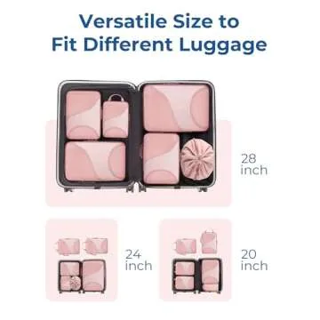 BAGSMART Compression Packing Cubes for Travel, 6 Set Travel Packing Cubes for Suitcases, Compression Suitcases Organizers Bag Set for Travel Essentials, Lightweight Packing Organizers Baby Pink