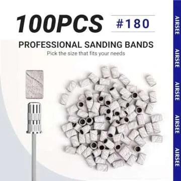 AIRSEE 100 Pcs Nail Sanding Bands for Electric Drill