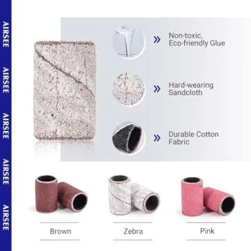 AIRSEE 100 Pcs Nail Sanding Bands for Electric Drill