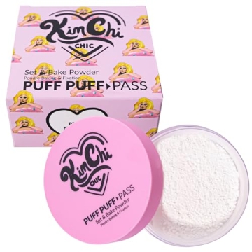 Kimchi Chic Beauty Puff Puff Pass Set and Bake Powder, Loose Face Powder with Extra Fluffy Setting P...