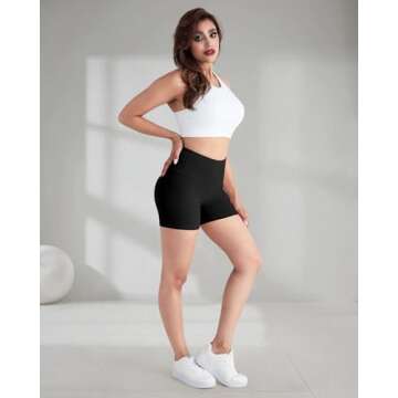 Buy CHRLEISURE Women's High Waisted Spandex Biker Shorts