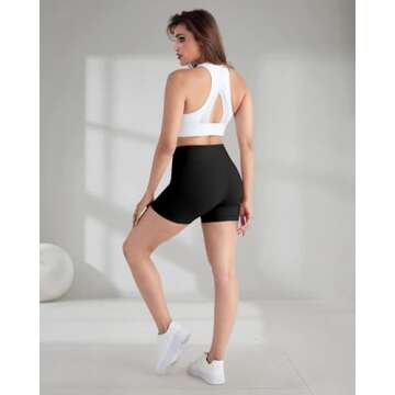 Buy CHRLEISURE Women's High Waisted Spandex Biker Shorts