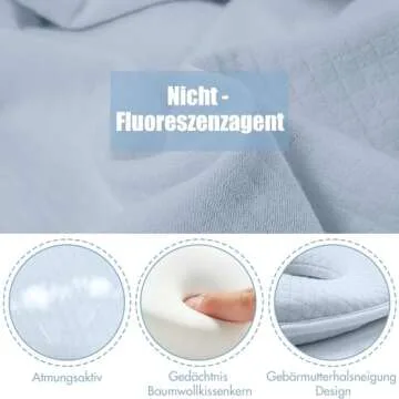 Comfy Memory Foam Baby Pillow for Head Support and Travel