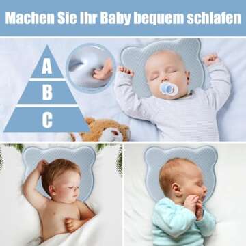 Comfy Memory Foam Baby Pillow for Head Support and Travel