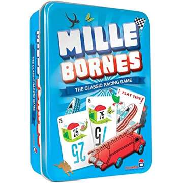 Mille Bornes Classic Racing Card Game - Fast-Paced Family Strategy Game for Ages 7+, 2-6 Players, 20...