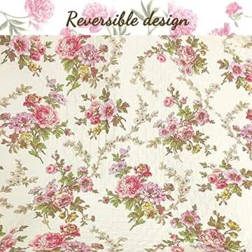 Cozy Line Home Fashions Perry Mustard Yellow Floral Blooming Flower Printed 100% Cotton Vintage Quilt Bedding Set Reversible Coverlet Bedspread (Camellia, King - 3 Piece)