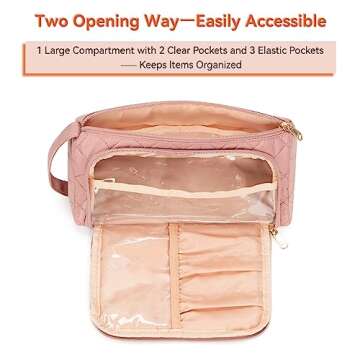 CUBETASTIC Makeup Bag, Cosmetic Bag for Women, Cute Small Make Up Organizer Pouch with Makeup Brush ...