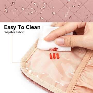 CUBETASTIC Makeup Bag, Cosmetic Bag for Women, Cute Small Make Up Organizer Pouch with Makeup Brush Compartment Water-Resistant Travel Toiletry Bag with Portable Handle