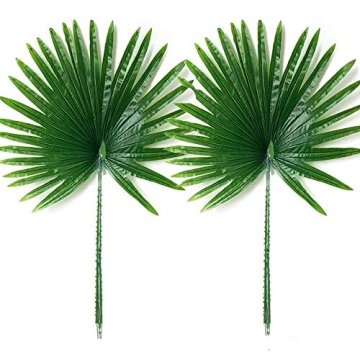 27.9" Tropical Artificial Palm Leaves Set for Home Decor