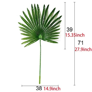 27.9" Tropical Artificial Palm Leaves Set for Home Decor