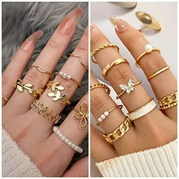 IFKM Gold Plated Jewelry Set for Women - 5 PCS Set