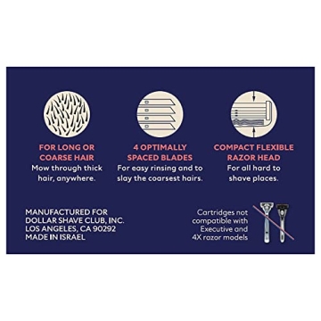 Dollar Shave Club Men's 4-Blade Refill - Comfortable Shave