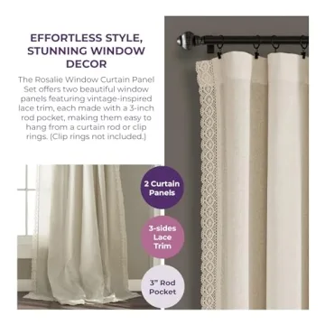 Lush Decor Rosalie Light Filtering Curtains - Vintage Charm