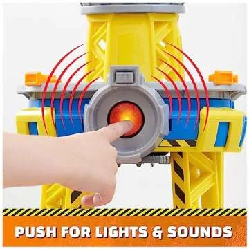 Rubble & Crew, Bark Yard Crane Tower Playset with Action Figure, Toy Bulldozer & Kinetic Build-It Play Sand, PAW Patrol Kids Toys for Boys & Girls 3+