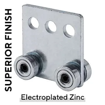 ANDUSTRIAL - 4 Bearing Trolley Assembly Rollers - Silver Finish: Electro-Galvanized Zinc - Fits 1-5/8" Wide and All Taller Strut Channels - Design Load: 600 Lbs - 4 Pcs