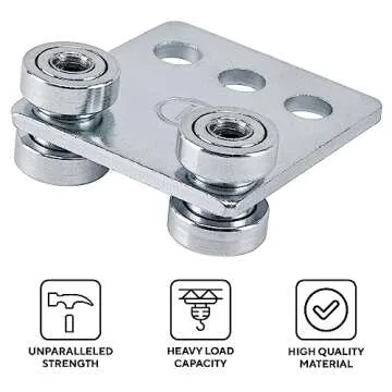 ANDUSTRIAL - 4 Bearing Trolley Assembly Rollers - Silver Finish: Electro-Galvanized Zinc - Fits 1-5/8" Wide and All Taller Strut Channels - Design Load: 600 Lbs - 4 Pcs