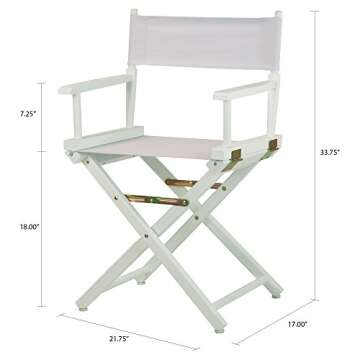 Casual Home 18" Director's Chair White Frame with White Canvas