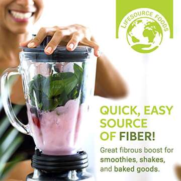 LifeSource Foods Oat Fiber 500 (3 LB) All-Natural, Gluten-Free, Zero-Carb Fiber Source for Low-Carb Baking