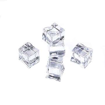 50 Pcs 20mm Clear Fake Ice Acrylic Decorative Ice Cubes Display for Home Decoration Wedding Centerpi...