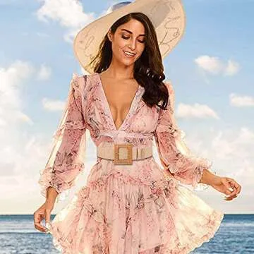 Woven Straw Raffia Belts for Women – Adjustable & Stylish