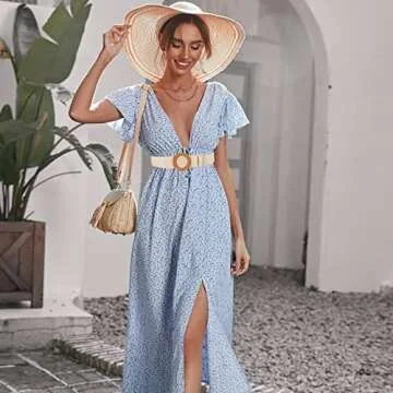 Woven Straw Raffia Belts for Women – Adjustable & Stylish