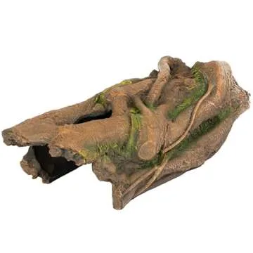 Orchid Valley Lizard, Snake or Reptile Hide. Large Hollow Log for Terrarium. Bearded Dragon or Gecko Tank Accessories. Natural Looking Basking Platform, Axolotl, Python Hideout. (XL-Version 2)