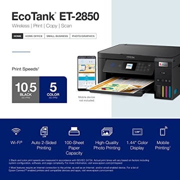 Epson EcoTank ET-2850 Wireless Printer - Renewed