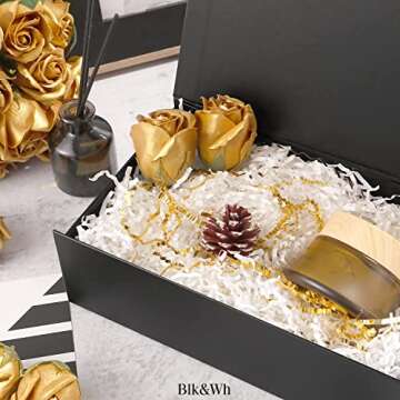 BLK&WH 1 LB Crinkle Cut Paper Shred Filler, White Crinkle Paper for Gift Wrapping, Shredded Paper fo...