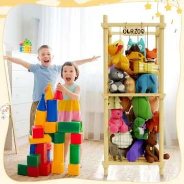 HAIDAIYA Wooden Stuffed Animal Zoo Storage Cage