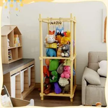 HAIDAIYA Wooden Stuffed Animal Zoo Storage Cage