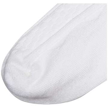 Jefferies Socks Girl's Classic Cable Knee High Socks 3 Pair Pack, White, 12-24 Months US