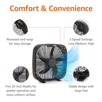 Stay Cool with Amazon Basics 20-Inch Box Fan