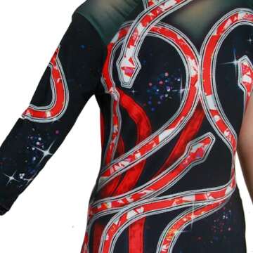 SHENGXIFU Women's Red Snake Outfit Costume Sparkly Jumpsuit Stage Bodysuit Singer Reputation Concert Cosplay 3D Pinted Halloween Party for Adult