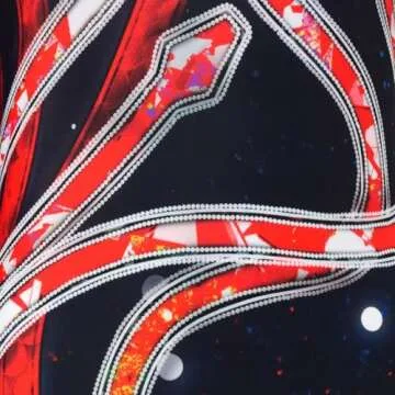 SHENGXIFU Women's Red Snake Outfit Costume Sparkly Jumpsuit Stage Bodysuit Singer Reputation Concert Cosplay 3D Pinted Halloween Party for Adult