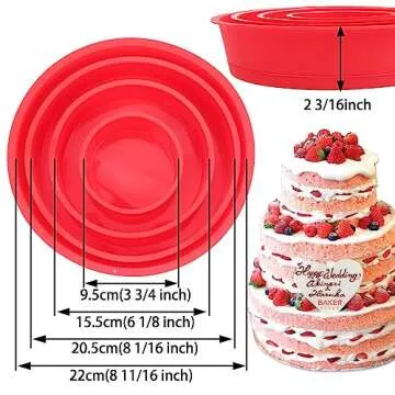 BAKER DEPOT Nonstick Silicone Round Cake Pans Set of 4