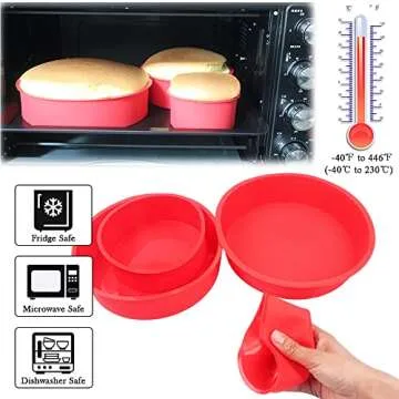 BAKER DEPOT Nonstick Silicone Round Cake Pans Set of 4