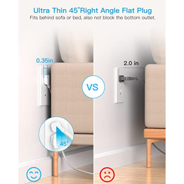 Surge Protector Power Strip with 8 Outlets & USB