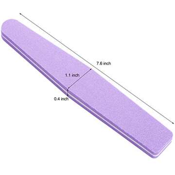 20Pcs Nail Block Buffer Files Sponge Washable Double Sided 100/180 Sanding Buffing File(Purple)