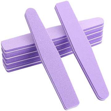 20Pcs Nail Block Buffer Files Sponge Washable Double Sided 100/180 Sanding Buffing File(Purple)