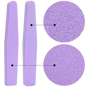 20Pcs Nail Block Buffer Files Sponge Washable Double Sided 100/180 Sanding Buffing File(Purple)